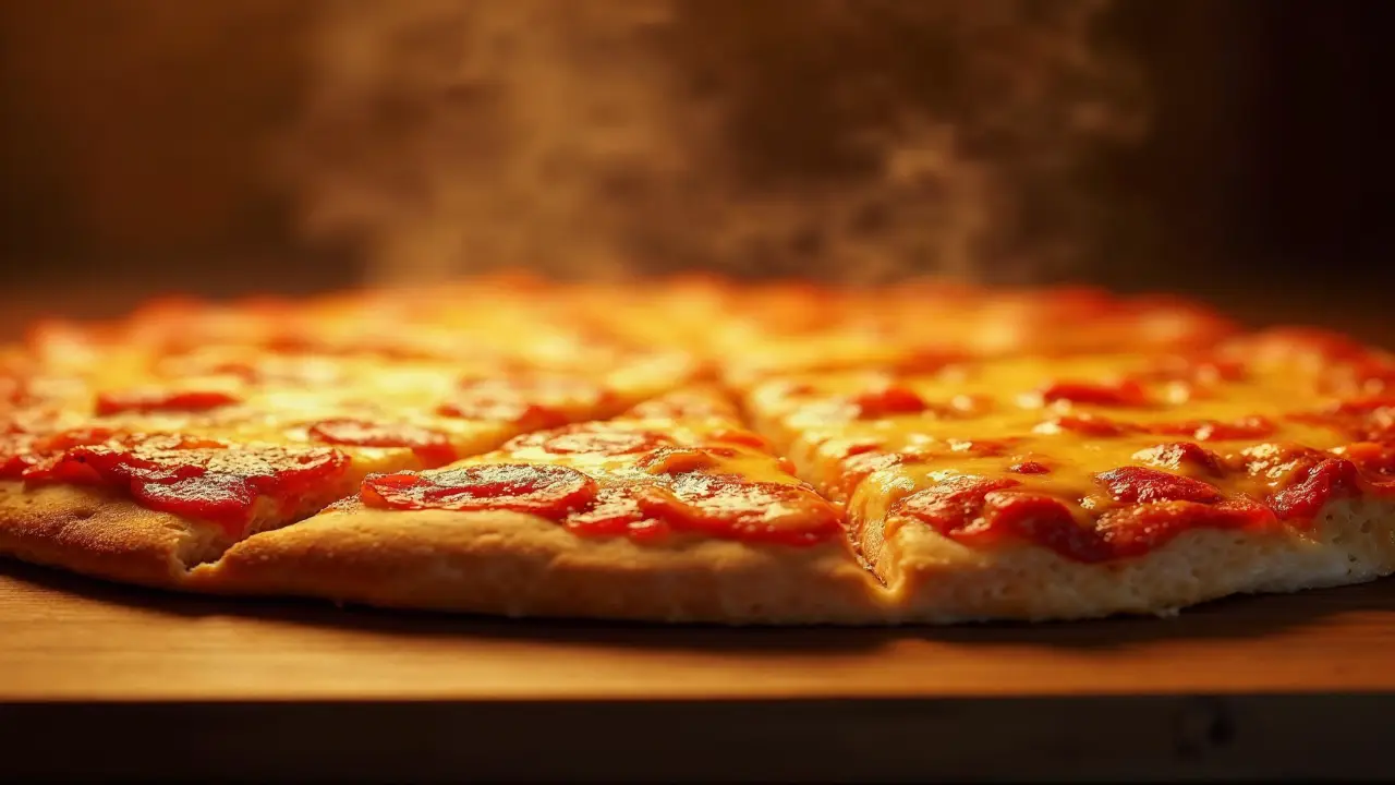 Freshly baked Papa Murphy’s Take ‘N’ Bake pizza with melted cheese and golden crust.